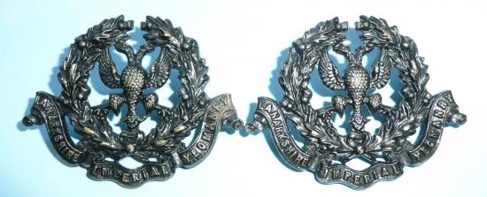 Lanarkshire Imperial Yeomanry Officers Collar Badges - (Type 2 - Die Struck)