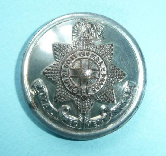 Royal Sussex Regiment Large Silver Plated Mess Waiters / Orderlies Button