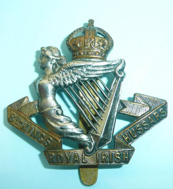 WW1 - 8th ( Kings Royal Irish ) Hussars Other Ranks Bi-metal Cap Badge