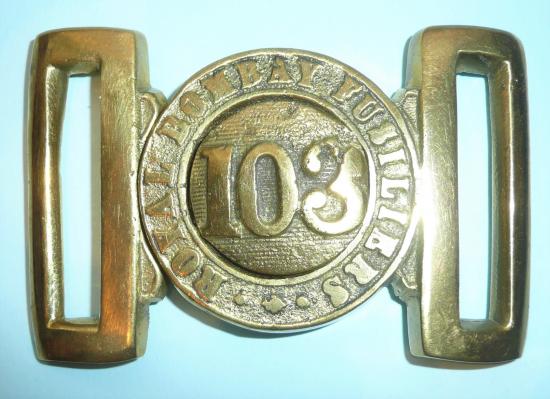 103rd Royal Bombay Fusiliers (later 2nd Battalion Royal Dublin Fusiliers) Other Ranks Brass Waist Belt Clasp, 1861 - 1881