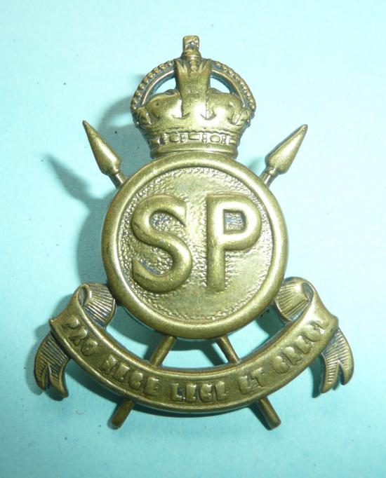 African Colonial -  Swaziland Police Brass Cap Badge, Kings Crown