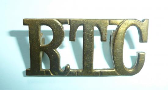 RTC Royal Tank Corps Large Pattern Other Ranks Brass Shoulder Title