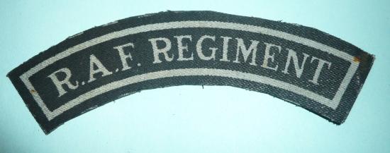 WW2 RAF Regiment Printed Cloth Shoulder Title