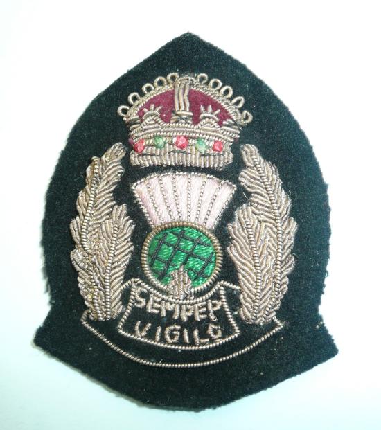 Senior Scottish Constabulary Police Officers Bullion Cap Badge, Kings Crown