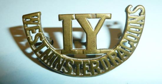 Westminster Dragoons Imperial Yeomanry One Piece Brass Shoulder Title