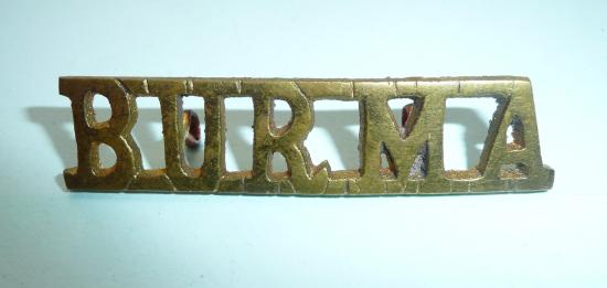 WW2 Burma Theatre Made Brass Shoulder Title