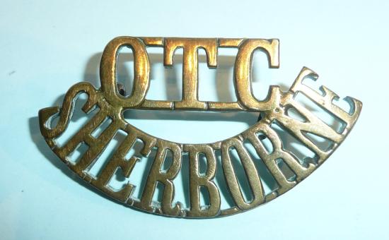 OTC / Sherborne School One Piece Brass Shoulder Title