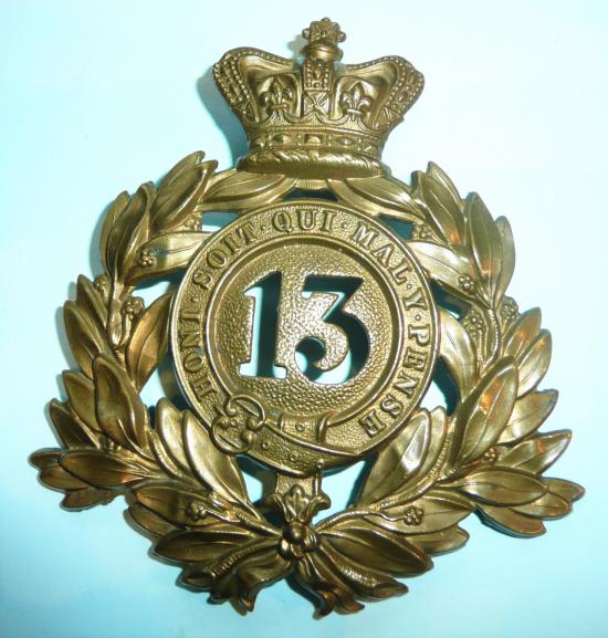 13th Regiment of Foot (1st Somersetshire) Shako Plate (circa 1869 - 78)