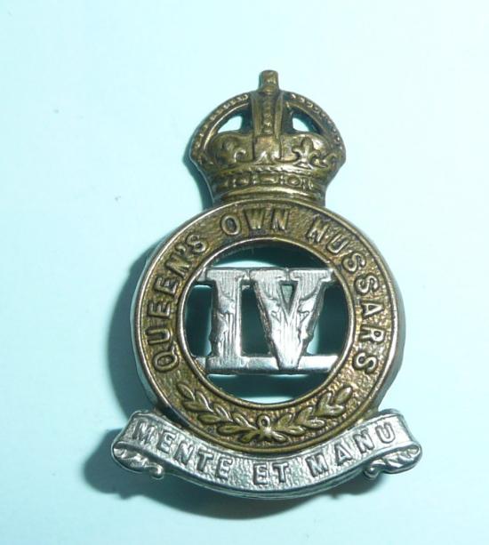 4th Hussars Bi-Metal Other Ranks Coillar Badge, King's Crown