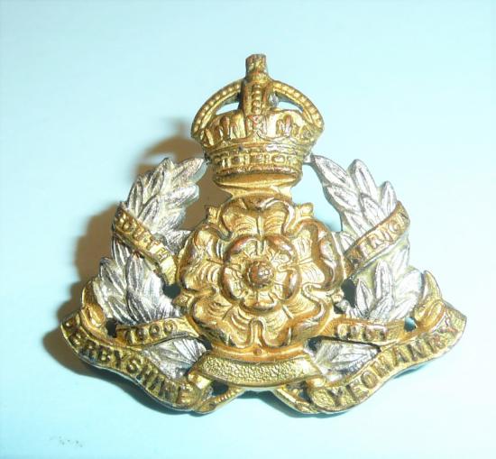 Derbyshire Yeomanry Officers Silver and Gilt Collar Badge