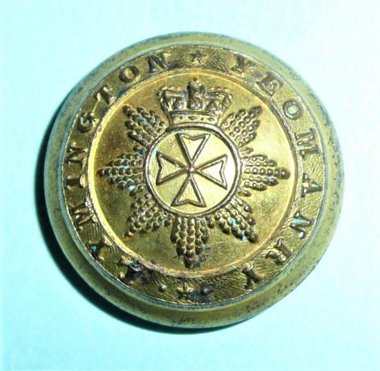 Lymington Troop Hampshire Yeomanry Officers Gilt Button, c1830 - 1853