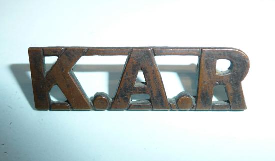 KAR  - Kings African Rifles Blackened Bronzed Shoulder Title - Dowler