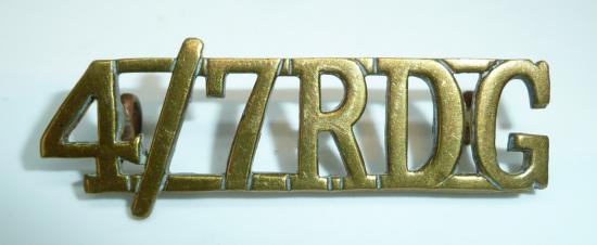 4/7RDG 4th / 7th Royal Dragoon Guards Other Ranks Brass Shoulder Title