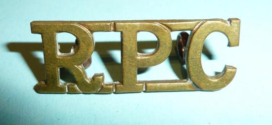 RPC Royal Pioneer Corps Brass Shoulder Title