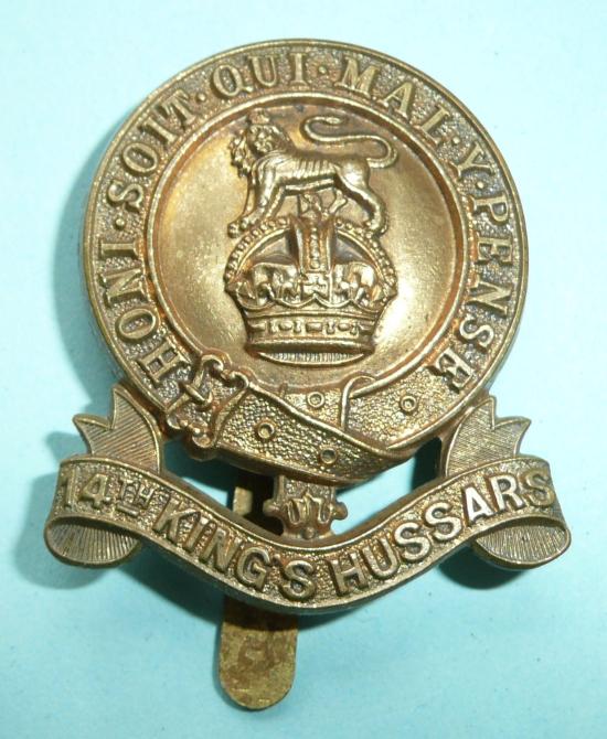 14th (Kings) Hussars Other Ranks Brass Cap Badge (2nd Type)