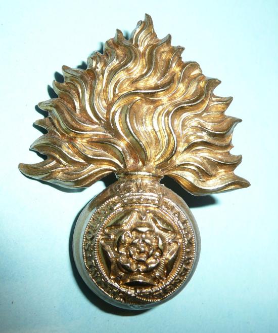 Victorian Royal Fusiliers (City of London Regiment) Large Pattern QVC Issue Gilding Metal Cap Badge