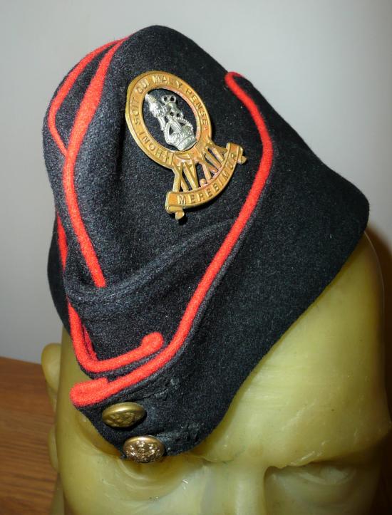 WW2 15/19th Hussars Other Ranks Side Cap with Cap Badge, both marked with owners service number