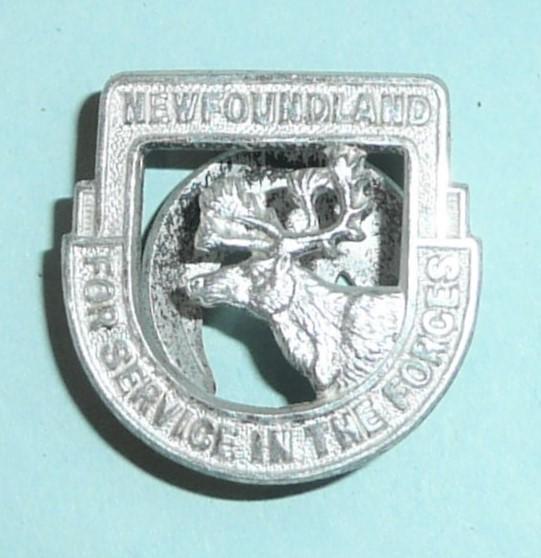 Post WW2 Newfoundland OCA Frosted Silver Lapel Badge - For Service in the Forces