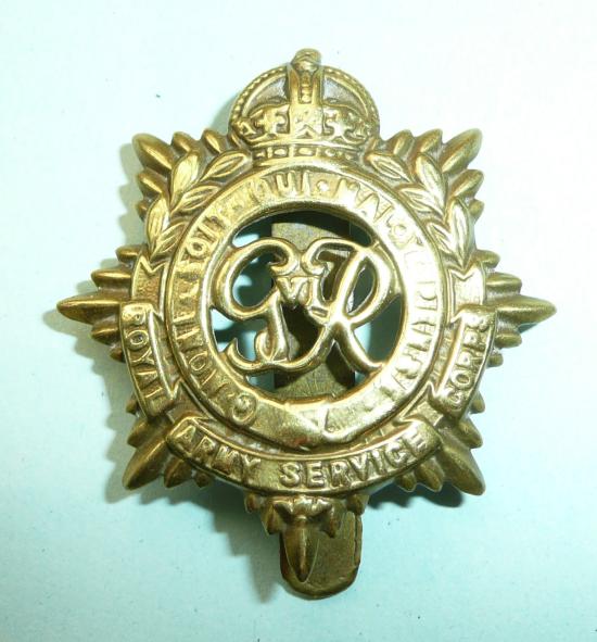 WW2 Royal Army Service Corps (RASC) GVI Brass Cap Badge