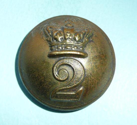 2nd Regiment of Foot (Queens Royal) Other Ranks Large Pattern Brass Button, pre 1881