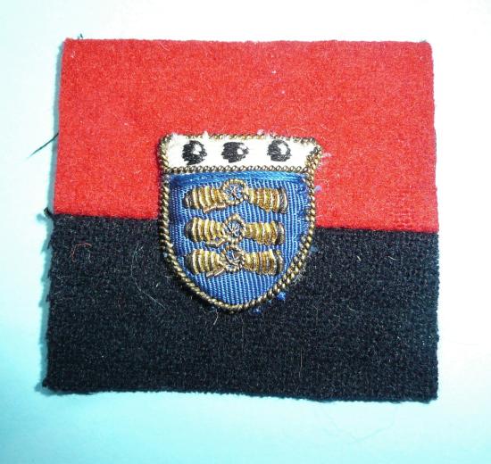 WW2 War Office Bullion and colour threads on Felt cloth Formation Sign (RAOC officers)