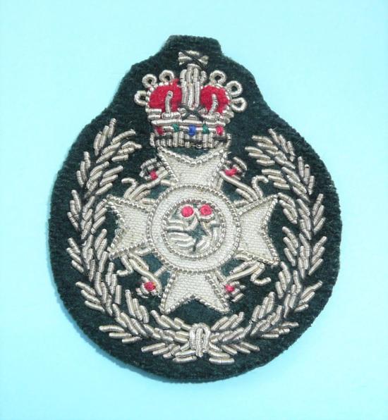 Robin Hood Rifles (Territorial Battalion) The Sherwood Foresters Officers Embroidered Cloth, Coloured Threads Bullion Wire Beret Badge, QEII Issue