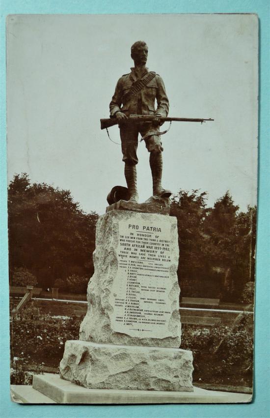 The 'Missing' West Hartlepool Boer War Memorial Black & White Postcard