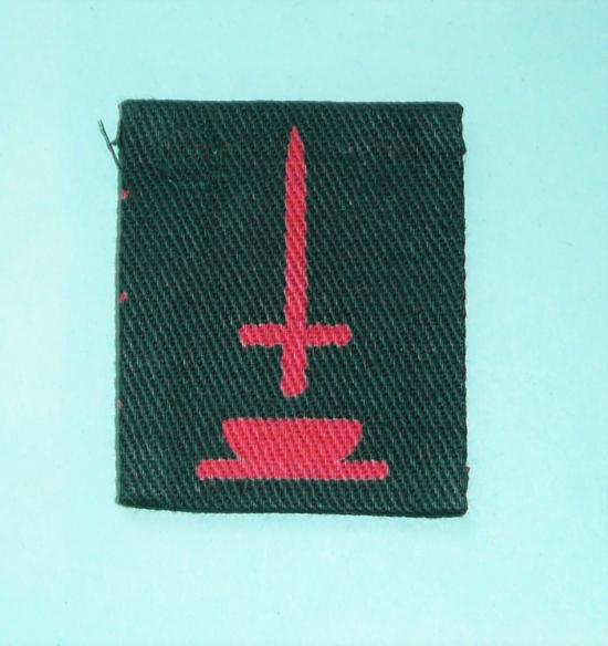 WW2 4th Battalion Devonshire Regiment Printed Cloth Regimental Flash Formation Sign