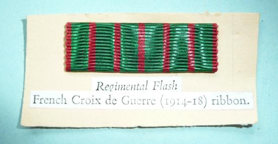 French Croix de Guerre (1914-18) Ribbon Stiffened Woven Regimental Flash Designation Formation Sign Cloth Arm Badge Regimental Flash