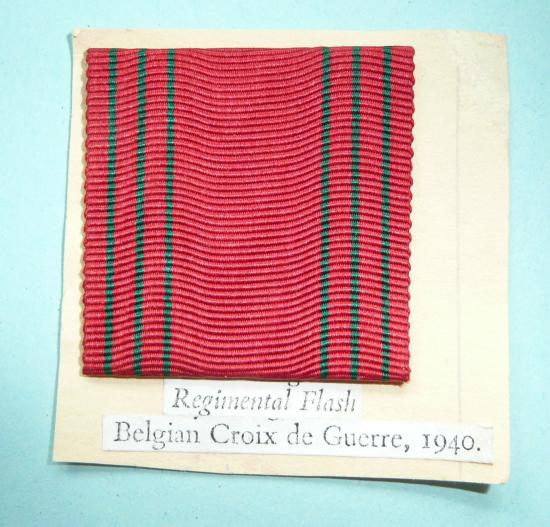 Belgium Croix de Guerre (1940) Stiffened Woven Regimental Flash Designation Formation Sign Cloth Arm Badge