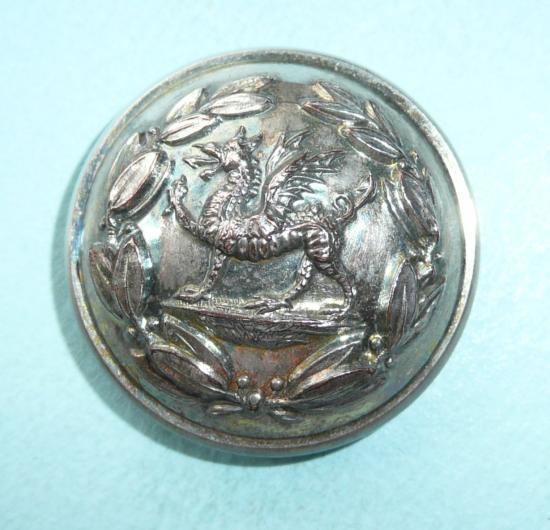 South Wales Borderers Volunteer Battalion Officers Silver Plated Large Pattern Button