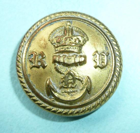 Royal Naval Volunteer Reserve (RNVR) Large Pattern Gilt Button, Kings Crown