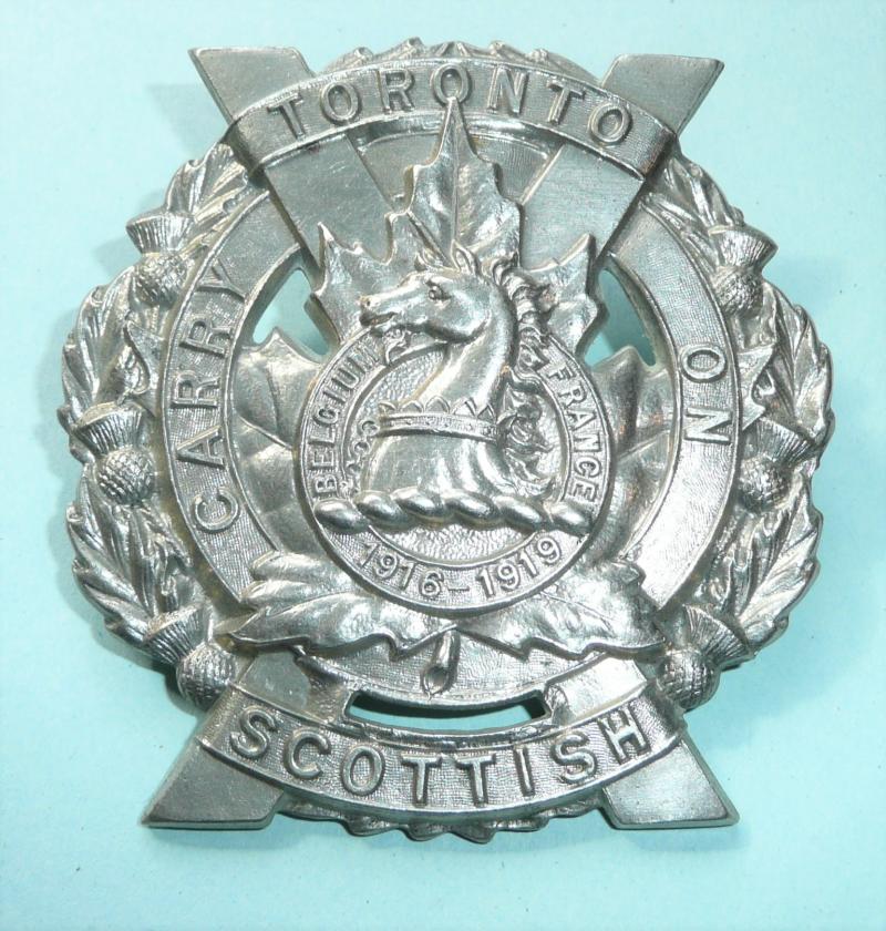 Canadian Toronto Scottish Other Ranks White Metal Glengarry Cap Badge - Scully