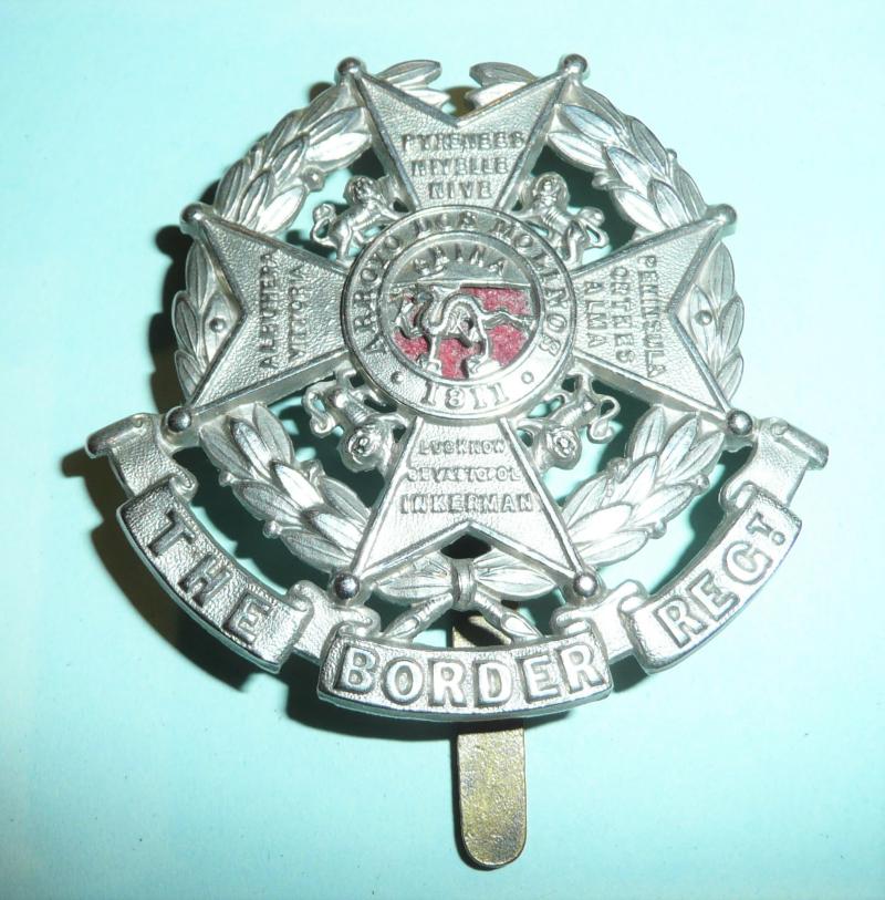 The Border Regiment White Metal Helmet Plate Centre Pagri Foreign Sun Helmet Badge