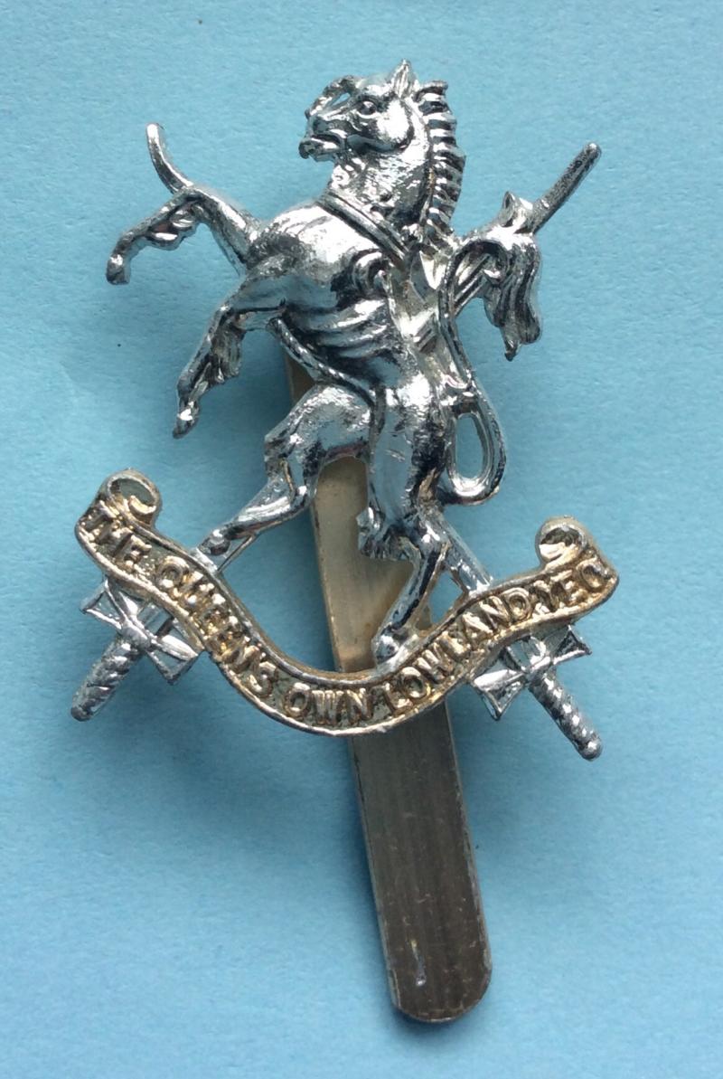 Queens Own Lowland Yeomanry Staybrite Anodised Aluminium Cap Badge - Gaunt London