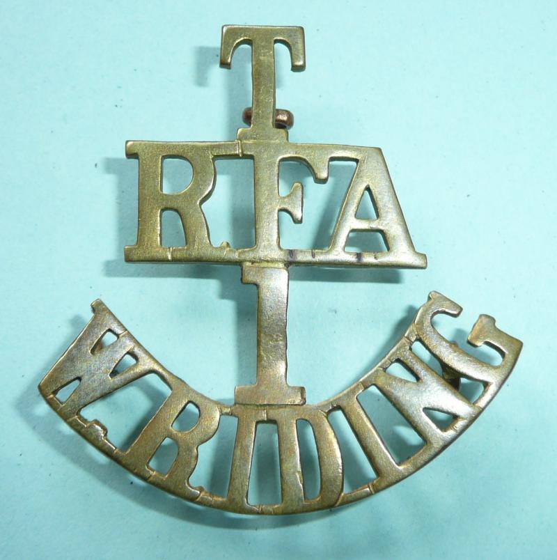 T / RFA / 1 / W Riding One Piece Brass Shoulder Title