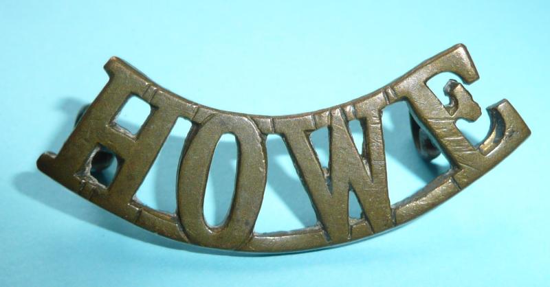 WW1 RND Royal Naval Division Howe Battalion Brass Shoulder Title