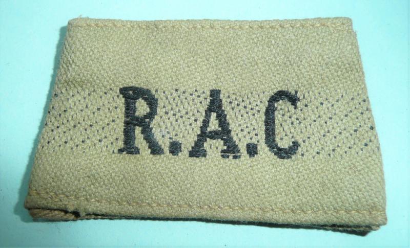 WW2 Royal Armoured Corps (RAC) KD Shoulder Title Slide Slip On