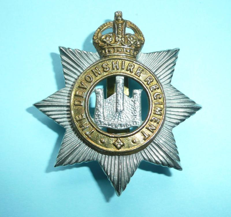 WW1 Devonshire Regiment Other Ranks Bi-Metal Cap Badge