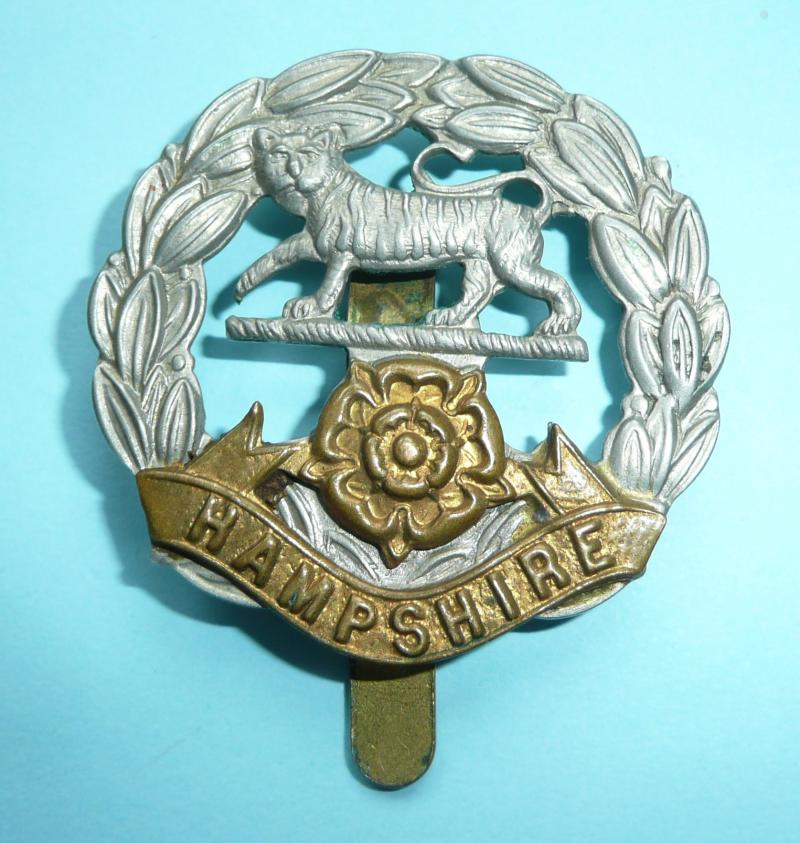 WW1 Hampshire Regiment Bi Metal Other Ranks Cap Badge