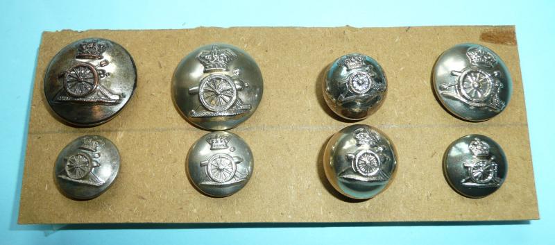 A fine Selection of Silver Plated and White Metal Volunteer / Militia Artillery Buttons  x 8