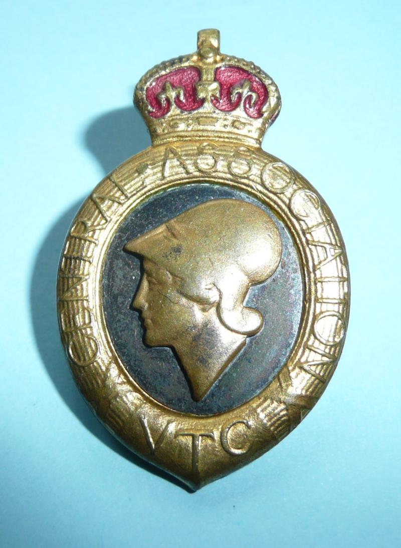 WW1 Home Front Central Association VTC Enamel and Gilt Lapel Buttonhole Badge