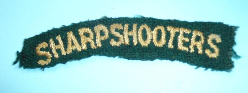 WW2 - 3rd / 4th County of London Yeomanry (Sharpshooters) Embroidered / Woven Cloth Shoulder Title