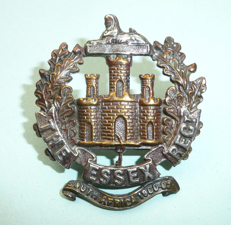 4th, 5th, 6th and 7th (Territorial) Battalions Essex Regiment Bi-Metal Cap Badge with South Africa Scroll