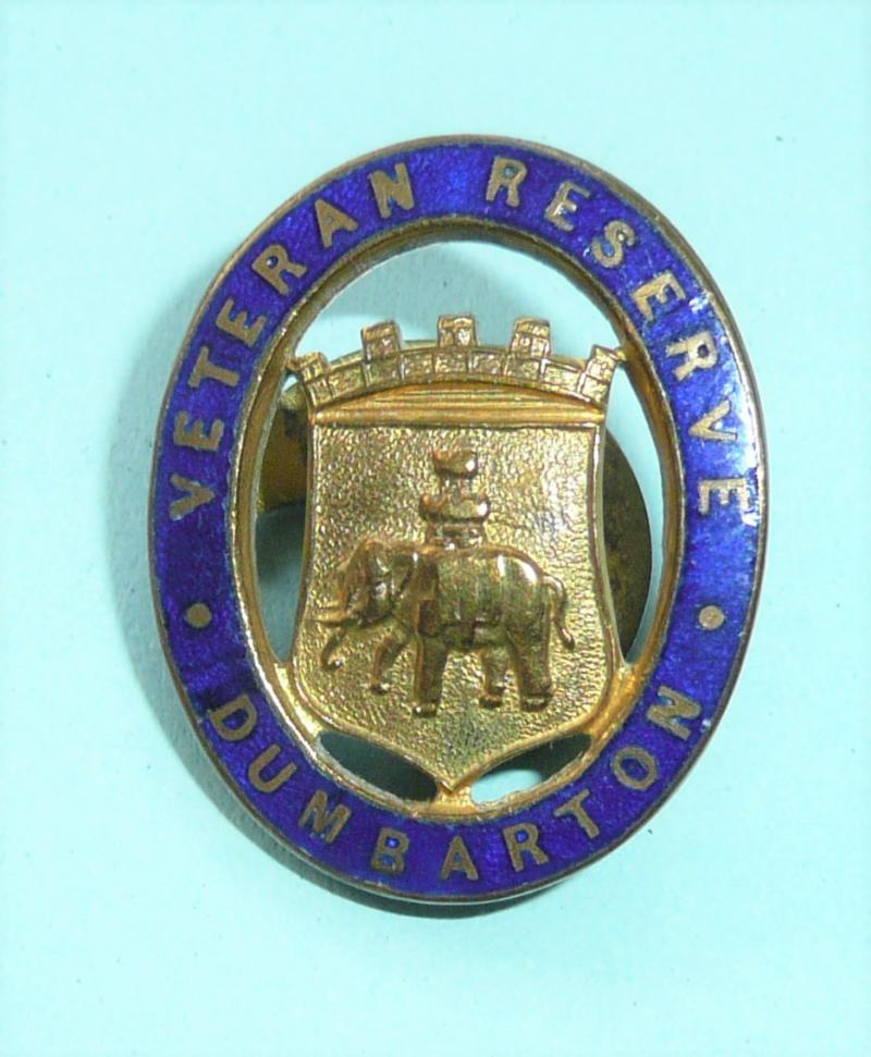 Pre WW1 - Veteran Reserve Dumbarton (Scotland) Scottish Enamel Lapel Buttonhole Badge