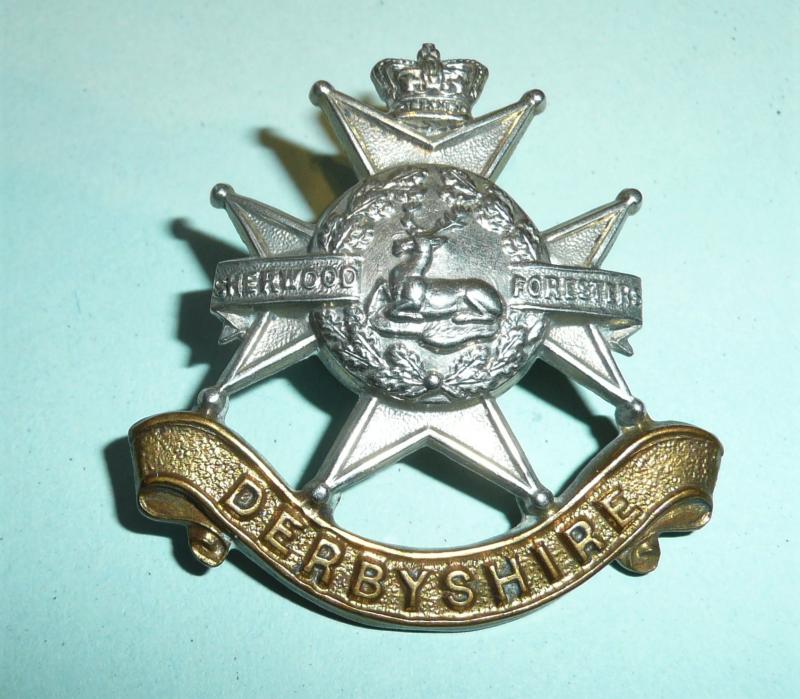 The Sherwood Foresters (Derbyshire Regiment) (45th & 95th Foot) QVC Victorian Other Ranks Bi-Metal Cap Badge