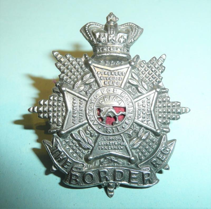 The Border Regiment (34th & 55th Foot) - QVC Victorian Smaller Pattern Other Ranks White Metal Cap Badge