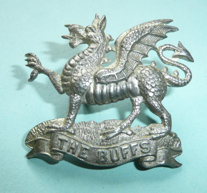 Buffs (East Kent Regiment) Officers Silver Plated Cap Badge - Gaunt