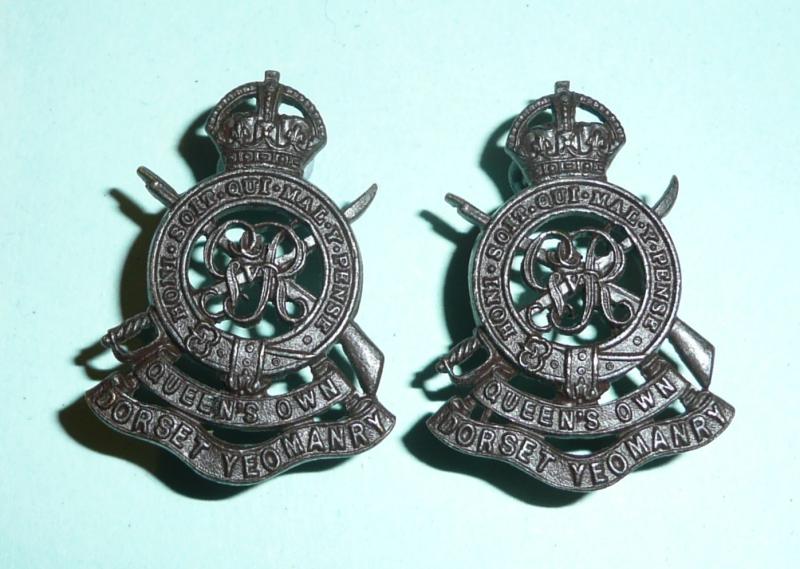 Queens Own Dorset Yeomanry, GV OSD Officers Collar Badges