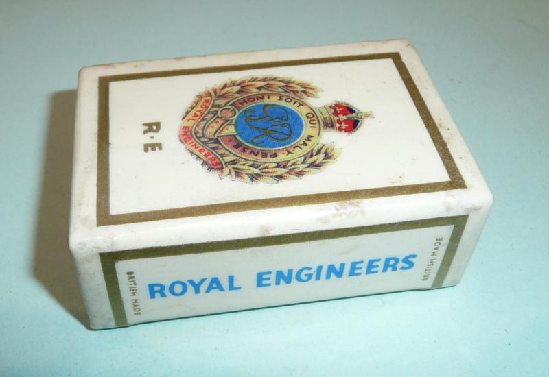 WW2 Era Royal Engineers Metal & Celluloid Matchbox Cover